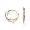 Brass Micro Pave Cubic Zirconia Huggie Hoop Earring Findings X-KK-T063-013-NF-3