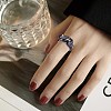 Glitter Enamel Twist Wave Open Cuff Ring JR923A-7