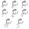 8Pcs 8 Styles 304 Stainless Steel Open Cuff Rings Set RJEW-UN00005-1