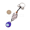 Natural Rose Quartz Pouch Pendant Decorations HJEW-JM02128-01-3