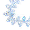 Electroplate Transparent Glass Beads Strands EGLA-N056-03A-09-3