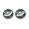 Rack Plating Alloy Enamel Pendants ENAM-S126-069-NR-1