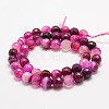 Faceted Natural Striped Agate/Banded Agate Beads Strands G-F447-4mm-H08-3