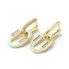 Oval Golden Brass Dangle Hoop Earrings EJEW-L268-041G-06-2