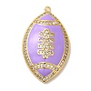 Rack Plating Brass Enamel with Cubic Zirconia Pendant KK-A229-32G-01-1