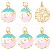 6Pcs Rack Plating Brass Pendants KK-BBC0028-83-7