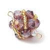 Glass Beaded Round Sphere Links PALLOY-MZ00874-08-3