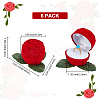 Flocking Plastic Rose Finger Ring Boxes CON-DR0001-01-2