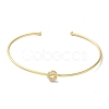 Rack Plating Brass Micro Pave Clear Cubic Zirconia Letter Open Cuff Bangles BJEW-A018-01G-C-2