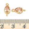 Brass Pave Cubic Zirconia Teardrop Connector Charms KK-P348-09G-04-3