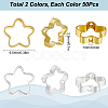 100Pcs 2 Colors Rack Plating Brass Bead Frames KK-SP0002-25-2