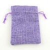 Polyester Imitation Burlap Packing Pouches Drawstring Bags ABAG-R004-14x10cm-08-4