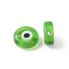 Handmade Evil Eye Lampwork Flat Round Bead Strands LAMP-L058-8mm-02-4