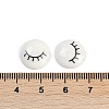 White and Black Flat Round Cartoon Resin Cabochons LS-CRES-Q009-01D-2