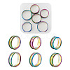 6Pcs 6 Style 201 Stainless Steel Engravable Grooved Finger Rings Set for Women RJEW-YS0001-02-1