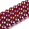 Electroplate Transparent Glass Beads Strands GLAA-T032-T10mm-AB20-1