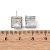 Brass Micro Pave Clear Cubic Zirconia Stud Earrings EJEW-C174-02B-P-5
