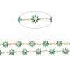 Handmade Brass Enamel Link Chains X-CHC-I035-13G-03-2
