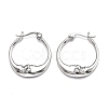 Brass Micro Pave Clear Cubic Zirconia Hoop Earrings EJEW-J101-28P-1