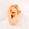 Brass Micro Pave Clear Cubic Zirconia Cuff Earrings EJEW-D328-02G-01-3