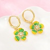 Brass Micro Pave Cubic Zirconia Hoop Dangle Earrings KK-CBA8324-10G-3