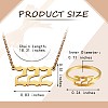 Number Pendant Necklace & Open Cuff Ring JX196A-3