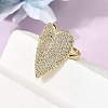 Brass Micro Pave Cubic Zirconia Cuff Open Rings for Women RJEW-K264-11G-3