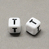 Large Hole Acrylic Letter European Beads SACR-Q103-6mm-01T-2