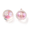 UV Plating Rainbow Iridescent Acrylic Beads OACR-A014-02C-2