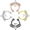 316L Stainless Steel Clear Cubic Zirconia Halloween Bat Clip-on Nose Septum Rings WG4B0C3-01-3