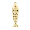 Fish Rack Plating Brass Micro Pave Cubic Zirconia Pendants KK-Z071-72B-01G-1