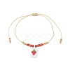Adjustable Handmade MIYUKI Glass Seed Beads & Natural Agate Charm Bracelets BJEW-MZ00248-03-2