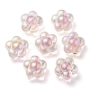 UV Plating Rainbow Iridescent Transparent Acrylic Beads OACR-C007-11E-2