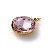 High Polished 316 Stainless Steel Faceted Glass Pendants STAS-K258-47G-05-2