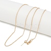 1mm Rack Plating Brass Cable Chain Adjustable Slider Necklaces for Women Men MAK-L044-55LG-2