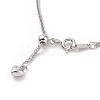 Anti-Tarnish Rhodium Plated 925 Sterling Silver Wheat Chains Necklace for Women STER-I021-02A-P-3