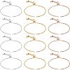 12Pcs 3 Colors Brass Box Chain Slider Bracelet Making KK-NB0001-79-1