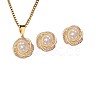 Alloy Rhinestone Pendant Necklace & Stud Earring Sets for Women FS-WGAF6CC-02-2