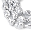 Electroplate Opaque Glass Imitation Pearl Beads Strands EGLA-H113-08B-3