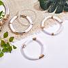 4Pcs 4 Style Acrylic Chunky Curved Tube Stretch Bracelet Sets BJEW-SW00074-06-2