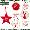 6Pcs 3 Colors Star with Snowflake Felt Fabric Pendant Decoration HJEW-CP0001-09-4