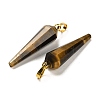 Natural Tiger Eye Pointed Pendants G-D089-01G-03-2
