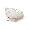 Synthetic Turquoise Connector Charms PALLOY-JF02372-01-4