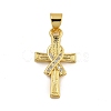 Rack Plating Brass Micro Pave Cubic Zirconia Pendants KK-C074-57G-03-1