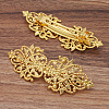 Brass Filigree Hair Barrette OHAR-PW0001-201G-1