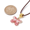 Alloy Enamel Butterfly Pendant Necklaces NJEW-JN04580-02-3