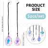 5Pcs Glass Hanging Suncatchers HJEW-FH00193-2