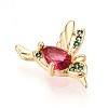Brass Micro Pave Cubic Zirconia Charms X-KK-N261-11G-2