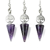 Natural Amethyst Cone Dowsing Pendulum Big Pendants G-C114-02P-16-1