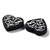 Food Grade Heart with Word Love Silicone Focal Beads SIL-NH0001-01A-2